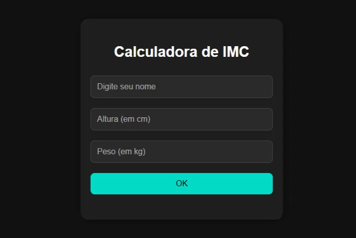 Calculadora de IMC interativa